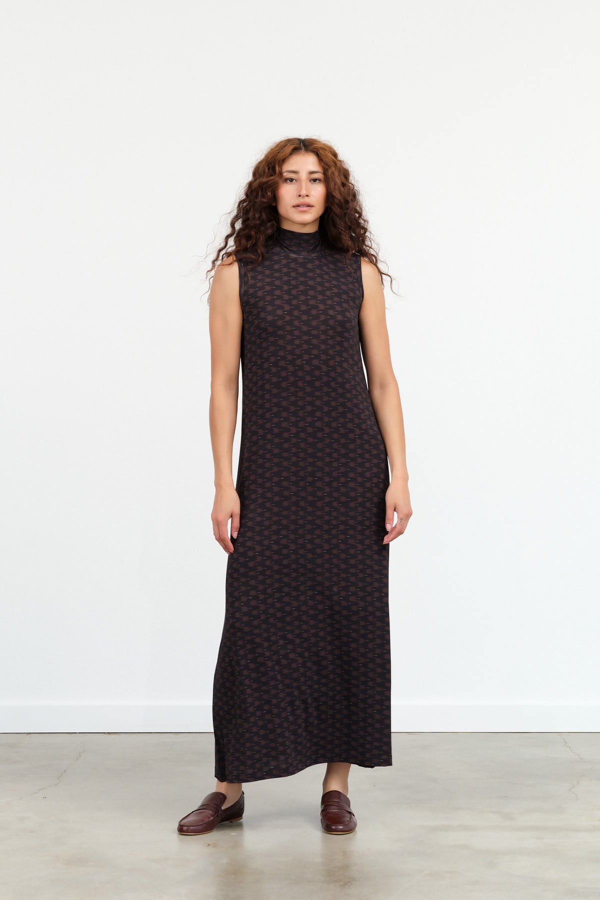 Christian Wijnants Dawa Dress in Dark Brown Wavelet