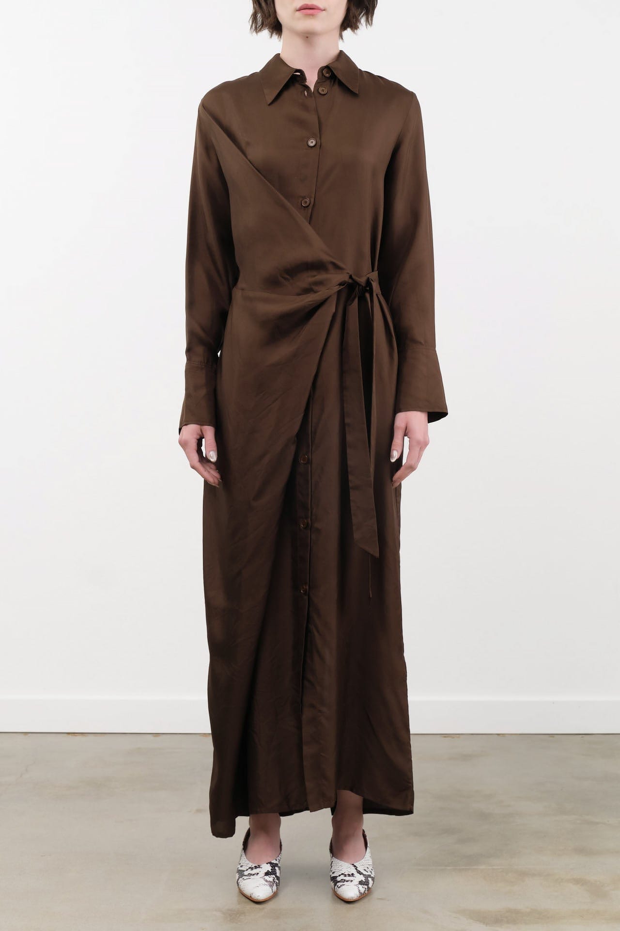 Christian Wijnants | Daya Shirt Dress Chestnut / 36 Christian Wijnants | Daya Shirt Dress Chestnut / 36