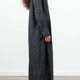 Christian Wijnants Long Sleeve Button Up Maxi Dena Dress in Night Swell Print