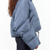 Christian Wijnants Jani Cropped Puffer Coat in Smoky Blue Grey