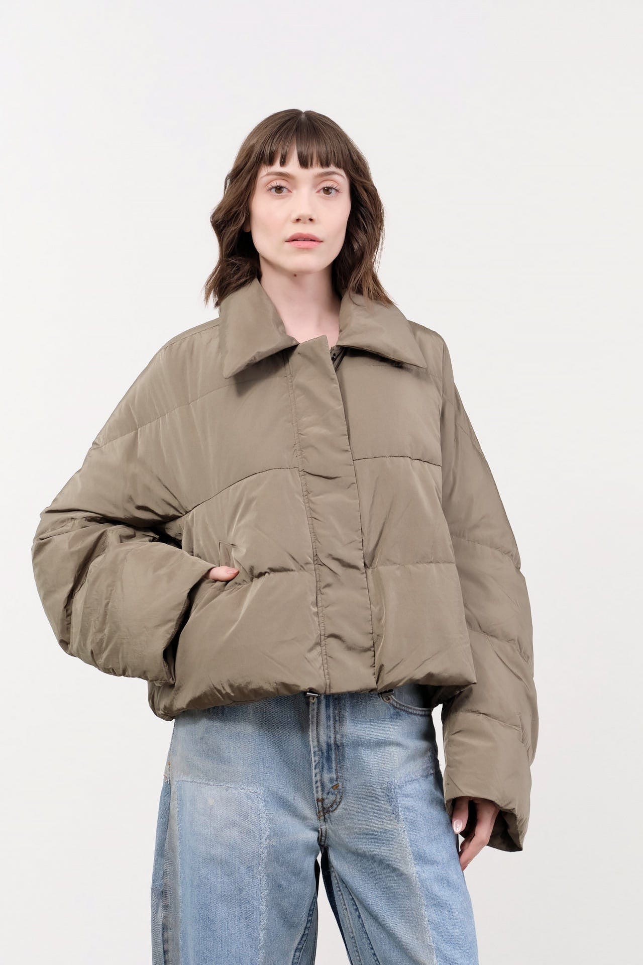 Christian Wijnants Apparel Womens Outerwear Jani Coat in Smokey Olive