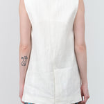 Christian Wijnants Jollo Waistcoat Sleeveless Vest Button Up in Ivory White Back Slit