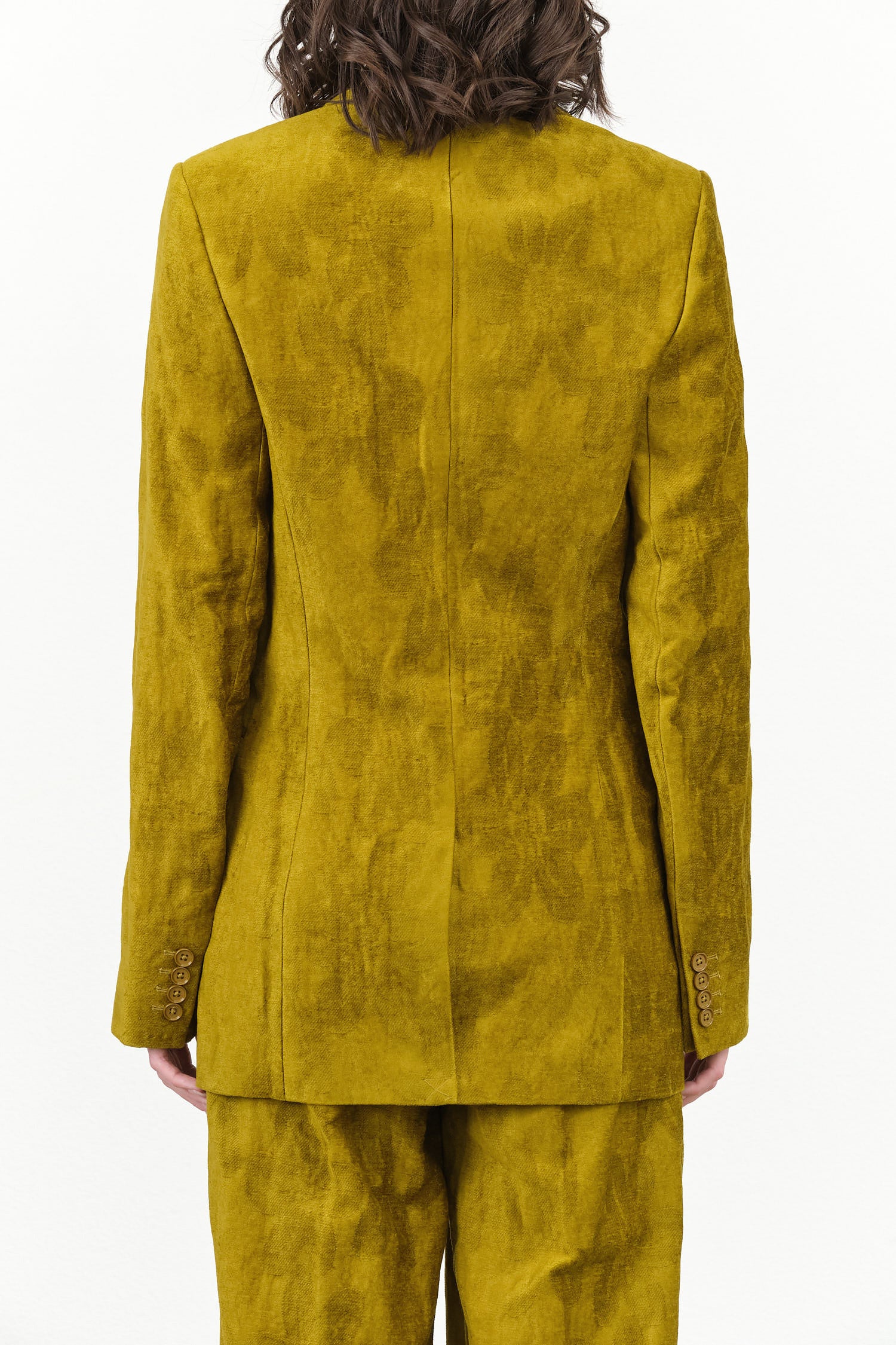 Golden Velour Long Sleeve Jordi Jacket Oversized Blazer by Christian Wijnants Designer Brand 