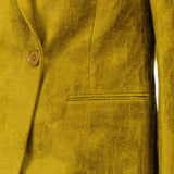 Long Sleeve Jordi Jacket Oversized Blazer in Golden Velour by Christian Wijnants Designer Brand 