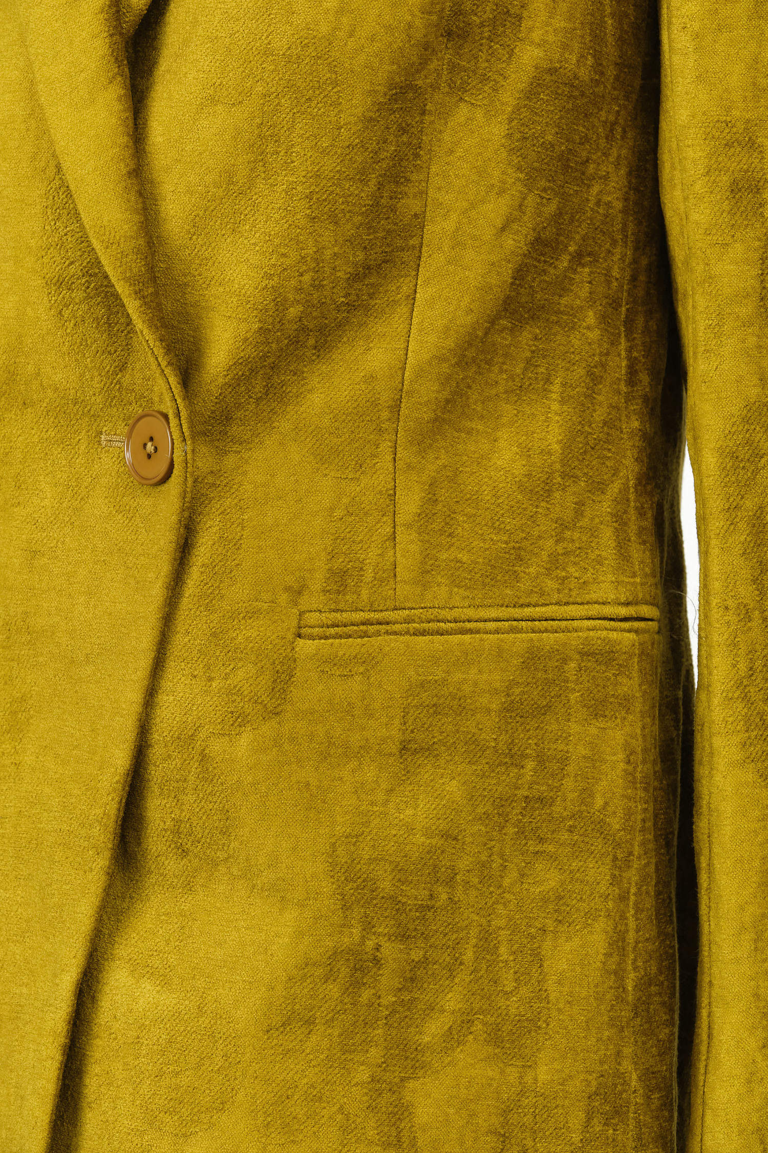 Long Sleeve Jordi Jacket Oversized Blazer in Golden Velour by Christian Wijnants Designer Brand 