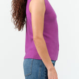 Christian Wijnants Kewili Wool Turtle Neck Tank Top in Dark Orchid Purple