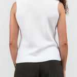 Clean White Designer Christian Wijnants Womens Sleeveless Turtle Neck Wool Tank Top