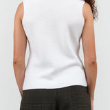 Clean White Designer Christian Wijnants Womens Sleeveless Turtle Neck Wool Tank Top