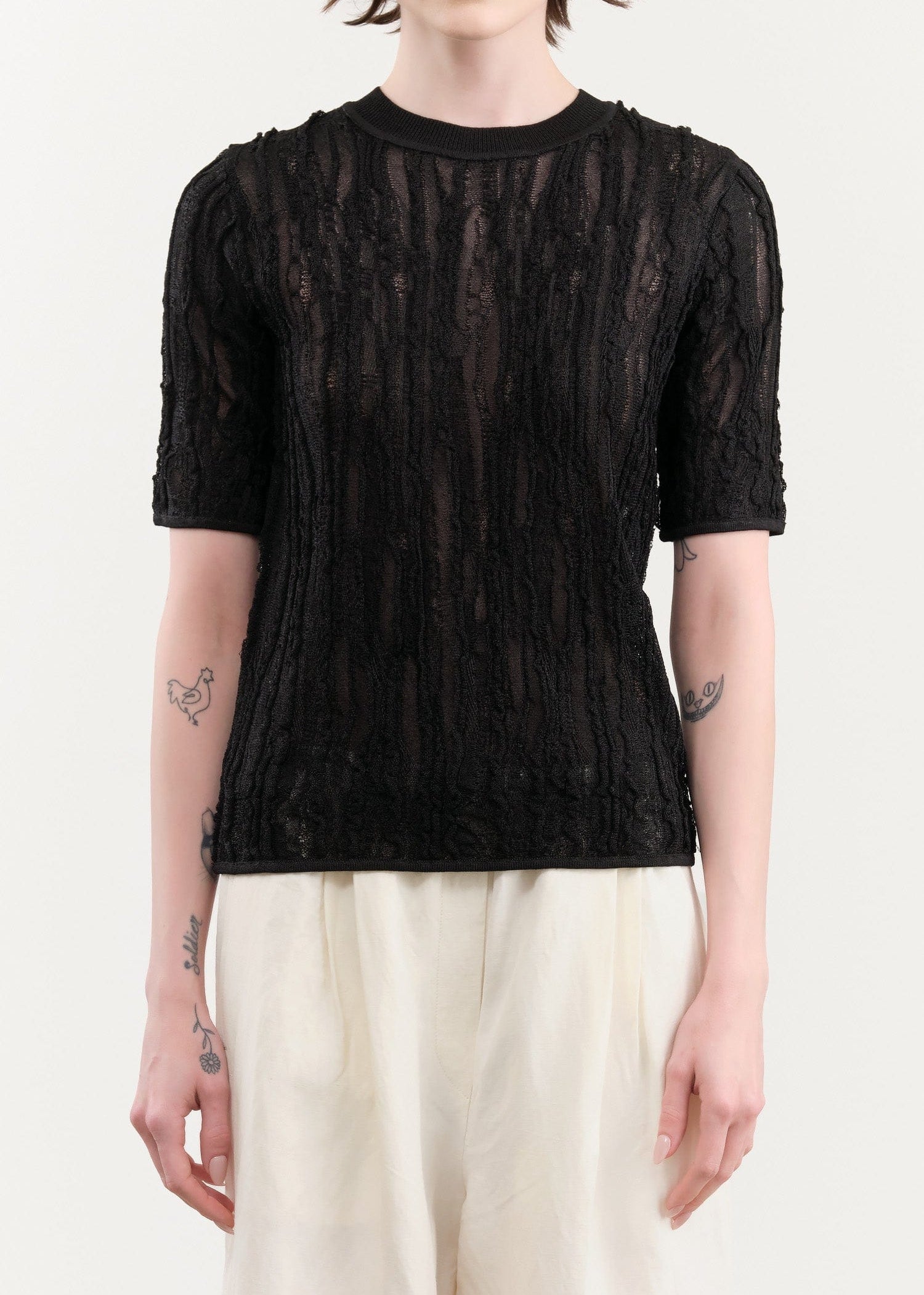 Christian Wijnants Apparel Womens Sweaters Kibo Short Sleeve Knitted Top