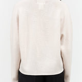 Off White Wool and Cashmere Long Sleeve Kishiki Sweater by Designer Christian Wijnants