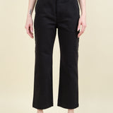 Black Panjad Cropped Trousers by Christian Wijnants on Sale