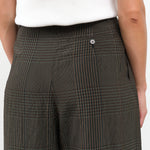 Christian Wijnants Designer Parise Pant Work Trouser Wide Leg with Pockets and Belt Loops in Forest Check Plaid Green