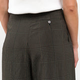 Christian Wijnants Designer Parise Pant Work Trouser Wide Leg with Pockets and Belt Loops in Forest Check Plaid Green