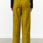 High Waisted Pisha Wide Leg Pants with Pockets in Golden Velour by Christian Wijnants Designer Brand