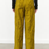 High Waisted Pisha Wide Leg Pants with Pockets in Golden Velour by Christian Wijnants Designer Brand