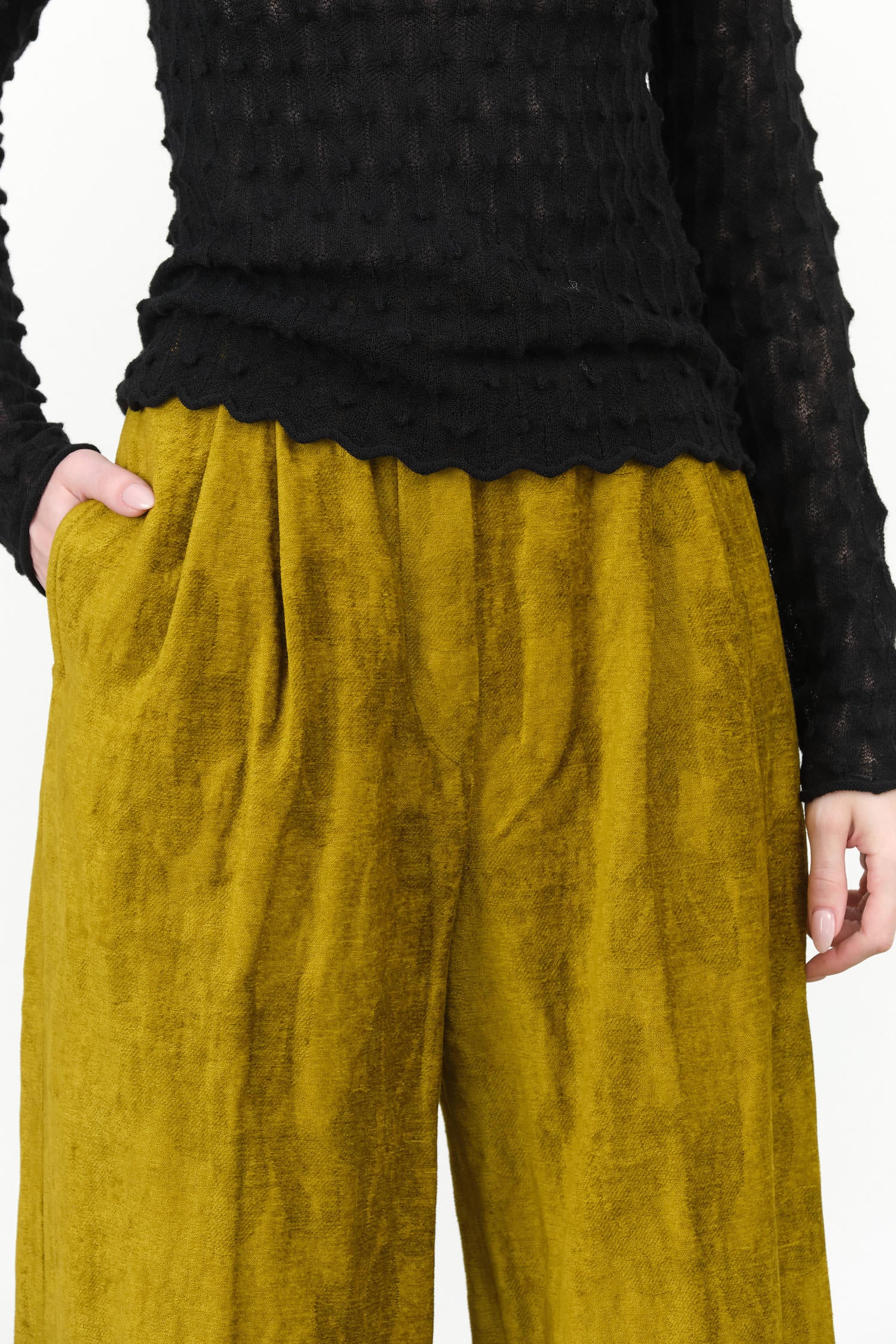 Golden Velour Pisha Pants by Christian Wijnants