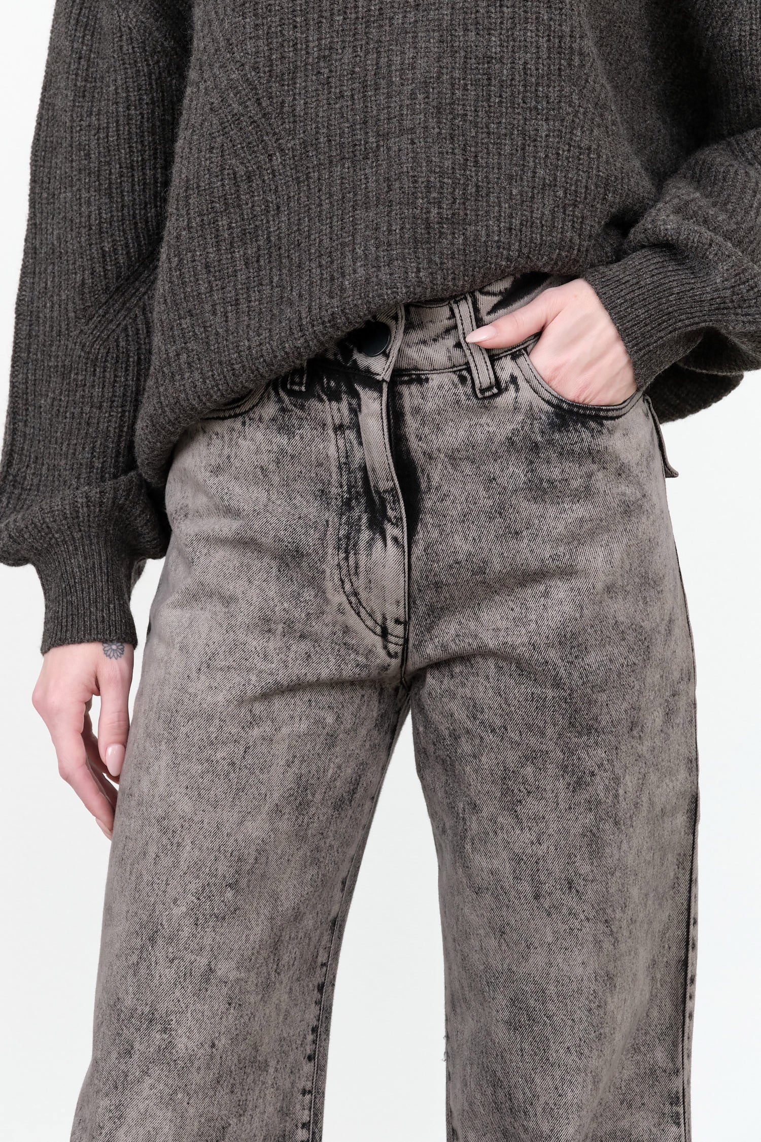 Arctic Grey Denim Presca Pants by Christian Wijnants