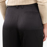 Black Prikana Pant Sheen Work Trouser by Designer Christian Wijnants