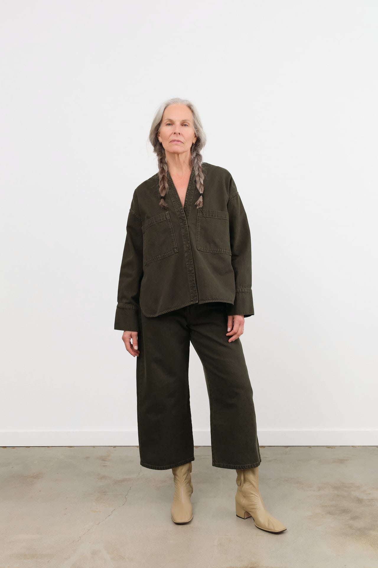 Christian Wijnants Apparel Womens Denim Pully Wide-Fit Cropped Trousers