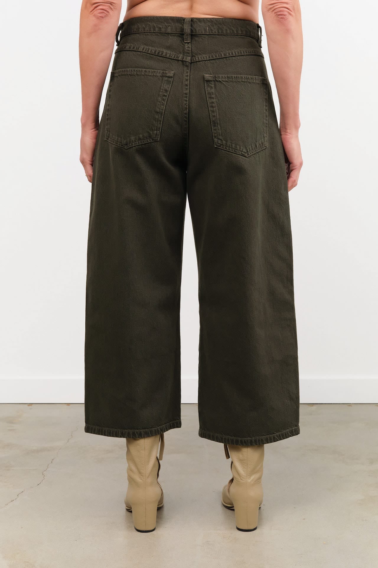 Christian Wijnants Apparel Womens Denim Pully Wide-Fit Cropped Trousers