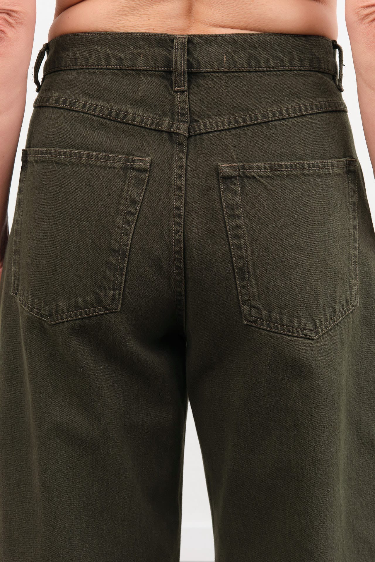 Christian Wijnants Apparel Womens Denim Pully Wide-Fit Cropped Trousers