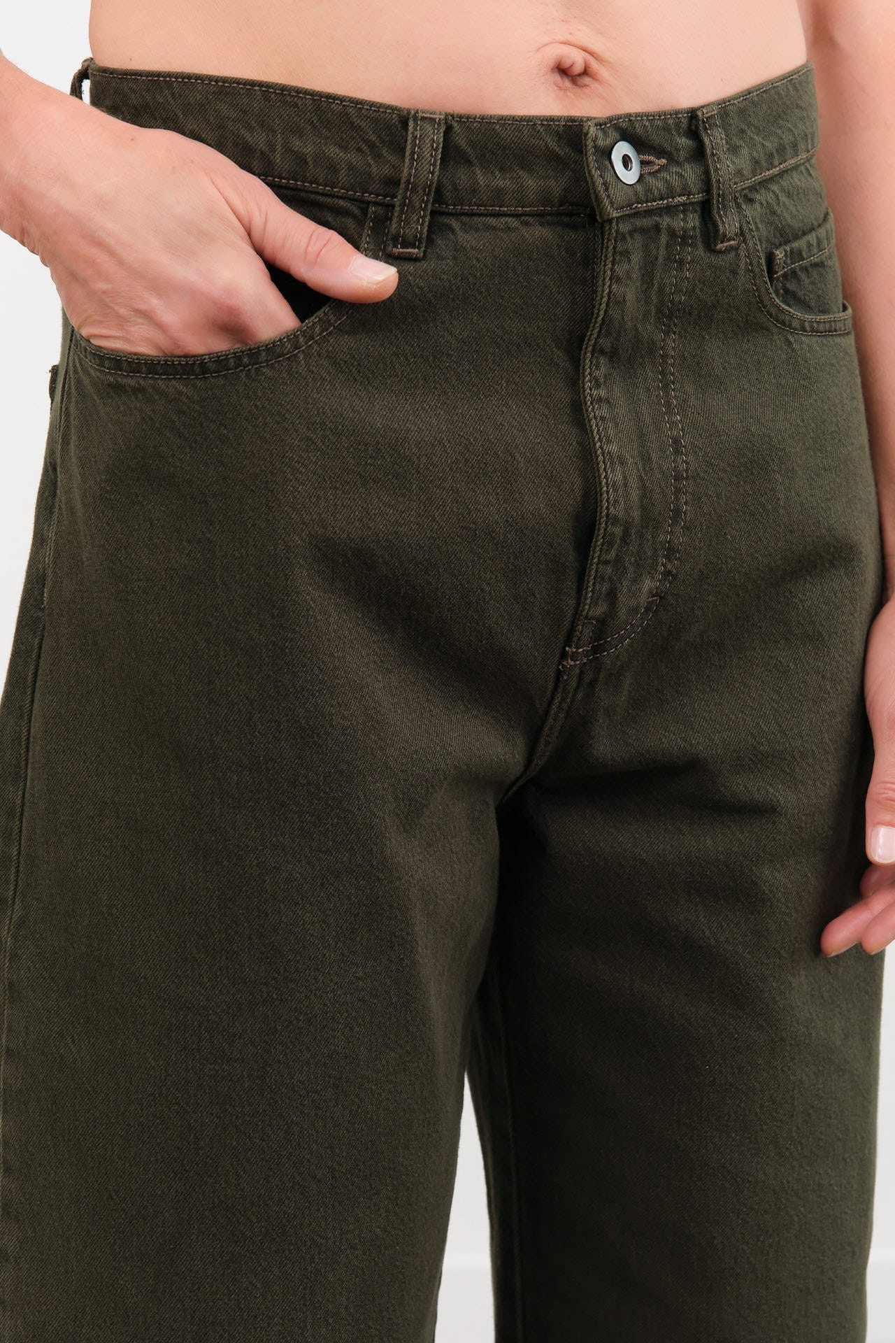 Christian Wijnants Apparel Womens Denim Pully Wide-Fit Cropped Trousers