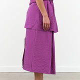 Christian Wijnants Designer Midi Shiba Skirt in Dark Magenta Purple Pink