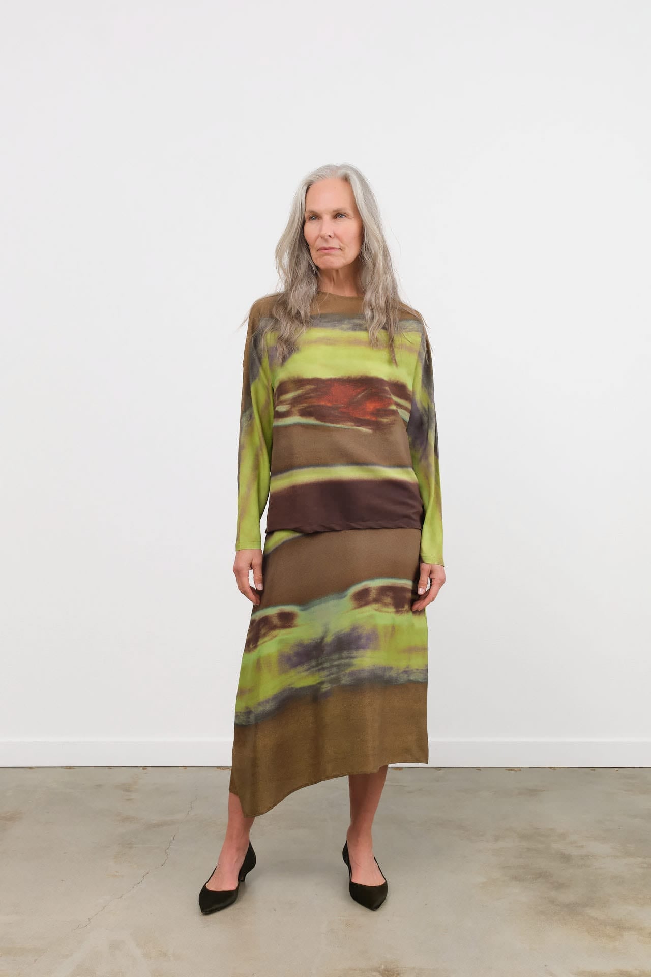 Christian Wijnants Apparel Womens Skirts Sueza Printed Silk Skirt