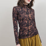 Taj Jersey Turtleneck Top in Camelia Mocha by Christian Wijnants Sale