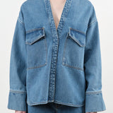 Christian Wijnants Apparel Womens Blouses Tarosa Shirt in Blue Denim