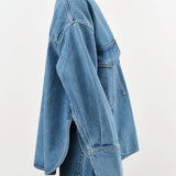 Christian Wijnants Apparel Womens Blouses Tarosa Shirt in Blue Denim