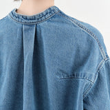 Christian Wijnants Apparel Womens Blouses Tarosa Shirt in Blue Denim