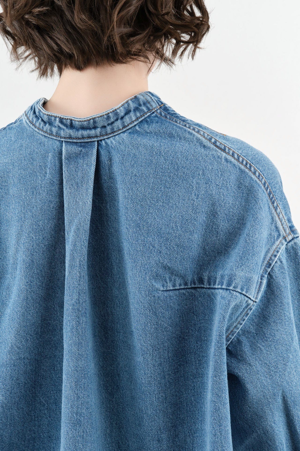 Christian Wijnants Apparel Womens Blouses Tarosa Shirt in Blue Denim