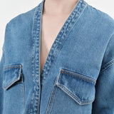 Christian Wijnants Apparel Womens Blouses Tarosa Shirt in Blue Denim