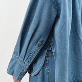 Christian Wijnants Apparel Womens Blouses Tarosa Shirt in Blue Denim