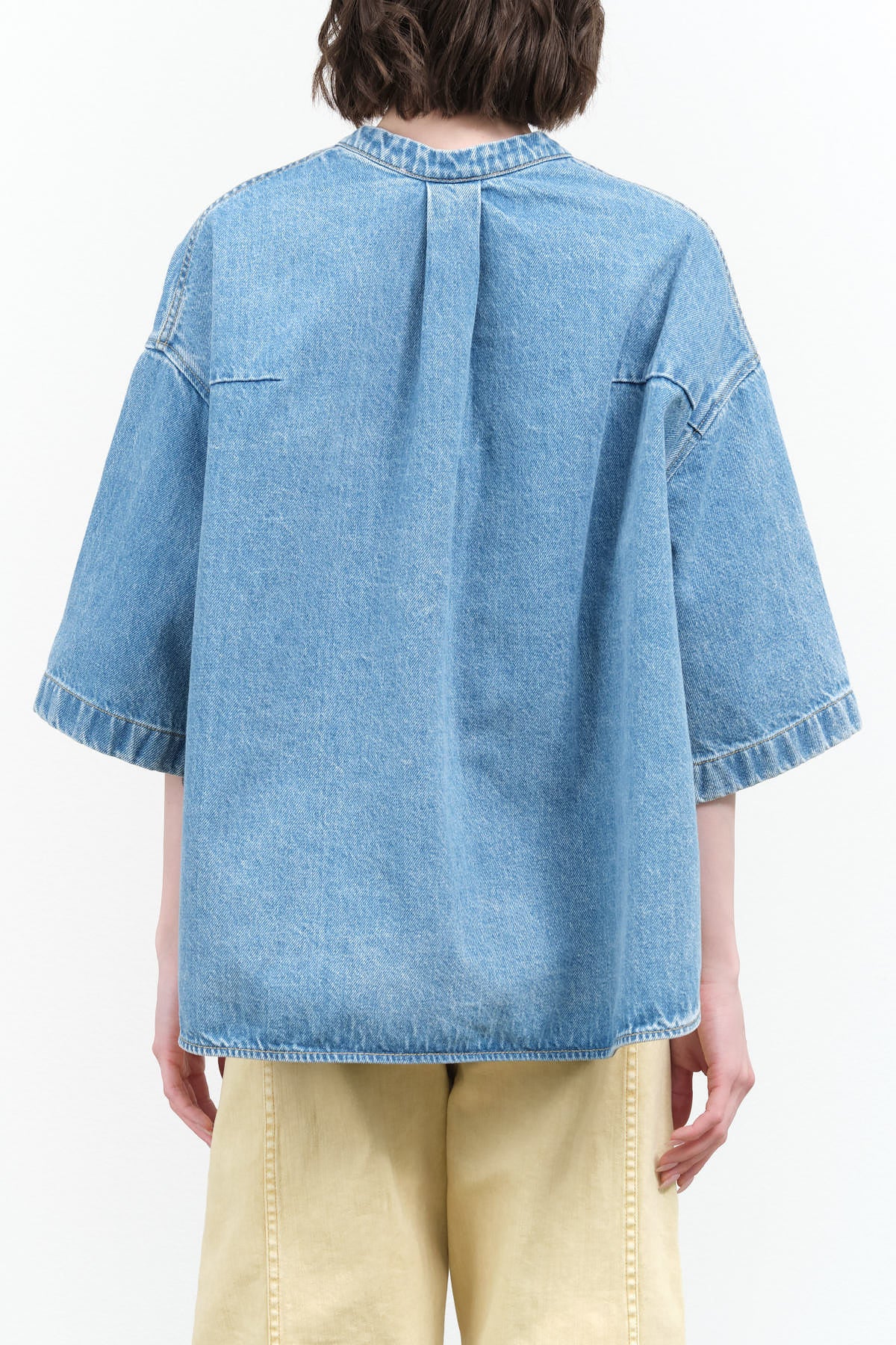 Pleated Back Denim Shirt by Christian Wijnants