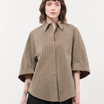 Christian Wijnants Apparel Womens Blouses Tialle Top in Olive Marine Stripe