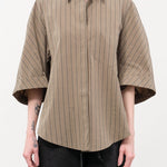 Christian Wijnants Apparel Womens Blouses Tialle Top in Olive Marine Stripe