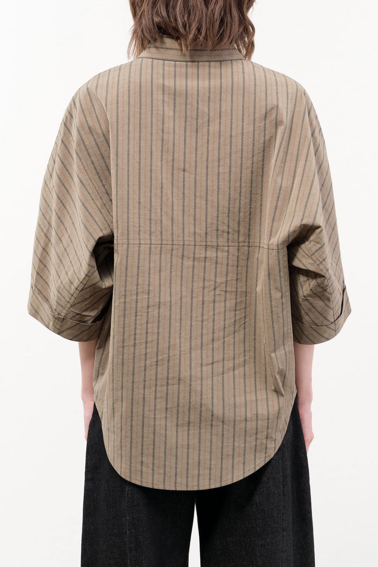 Christian Wijnants Apparel Womens Blouses Tialle Top in Olive Marine Stripe