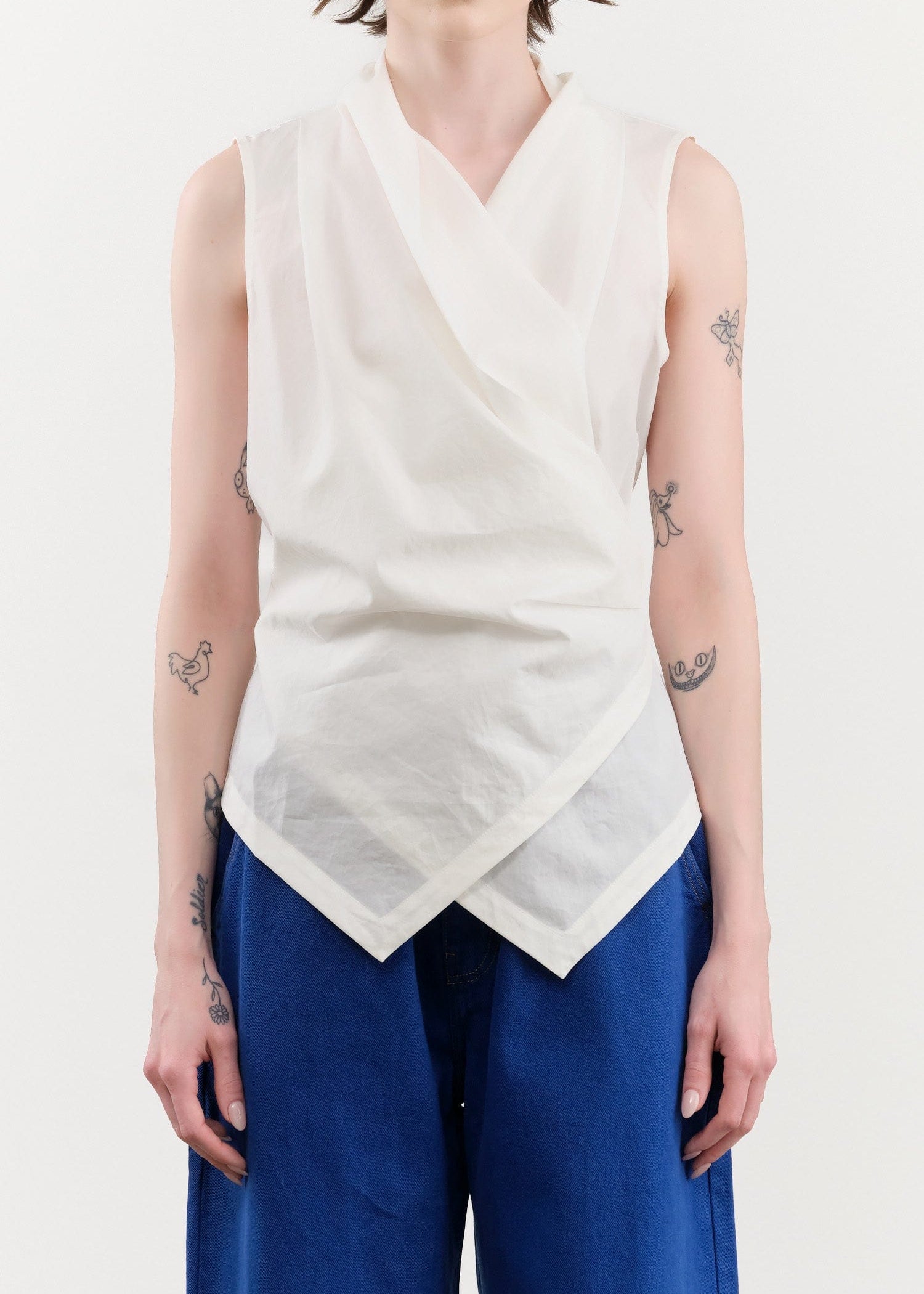 Christian Wijnants Apparel Womens Blouses Tilayo Wrap Around Top in Off White