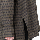 Long Sleeve Button Up Timani Top Silk Blouse in Buzz Wire Brown Print by Christian Wijnants Designer Brand 