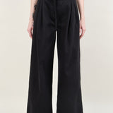 Black Panjim Pleated Denim Trousers by Christian Wijnants