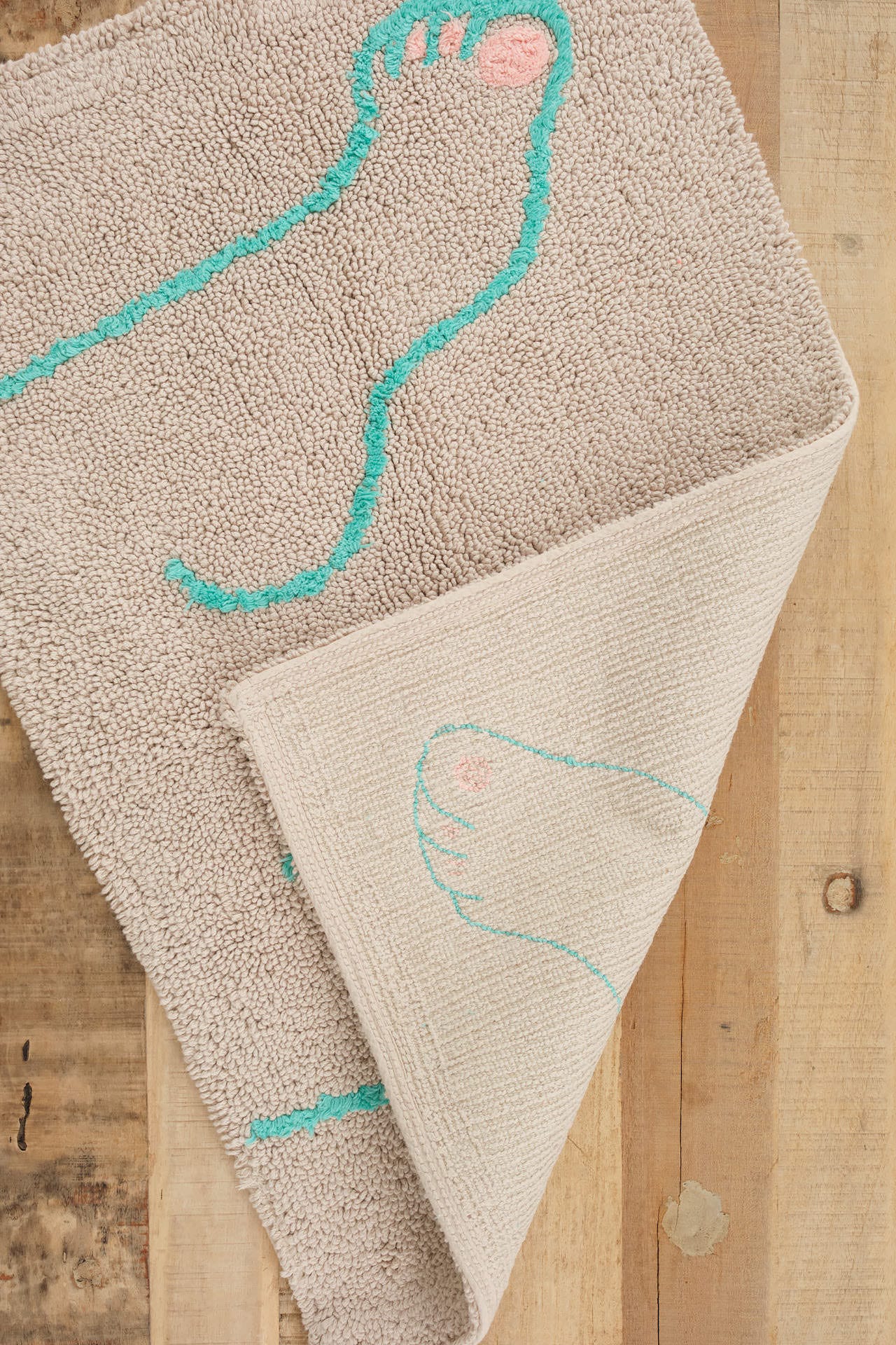 Cold Picnic Home Bath Textiles Footsie Bathmat in Grey 30" L X 20" W