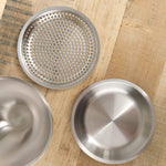 Stainless Steel Small Makanai Bowl 130 with Lid and Strainer by Conte