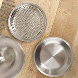 Stainless Steel Small Makanai Bowl 130 with Lid and Strainer by Conte