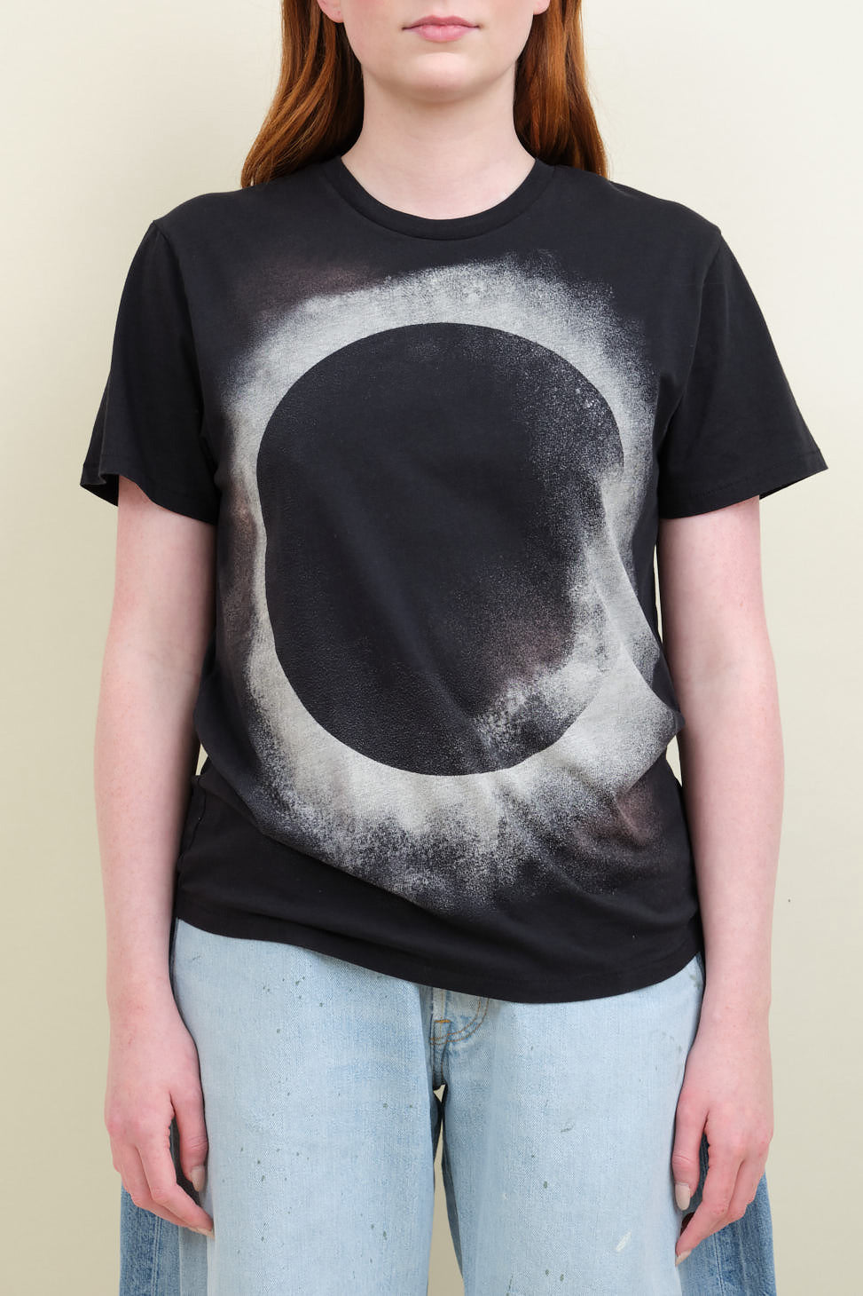 Front of Moon T Shirt in Black