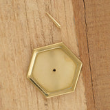 Daiyo Home Candle Holders Hexagon Brass Candle Stand Brass / 2.5" Dia