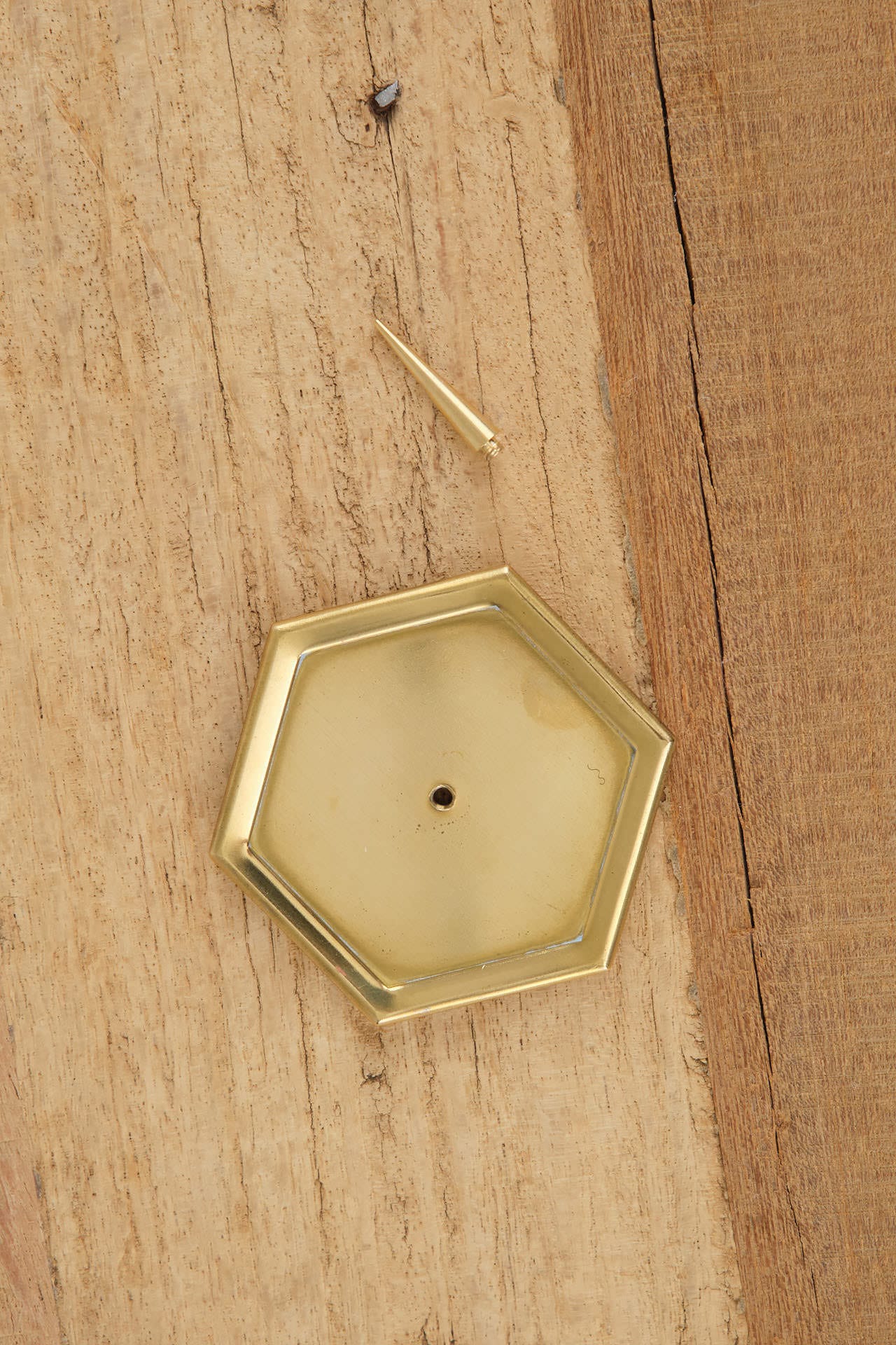 Daiyo Home Candle Holders Hexagon Brass Candle Stand Brass / 2.5" Dia