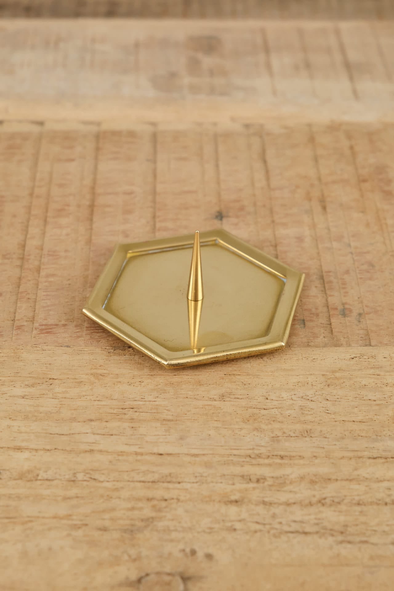 Daiyo Home Candle Holders Hexagon Brass Candle Stand Brass / 2.5" Dia