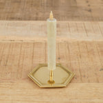 Daiyo Home Candle Holders Hexagon Brass Candle Stand Brass / 2.5" Dia